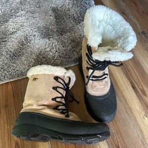 Kamik Tan and Black Winter Boots